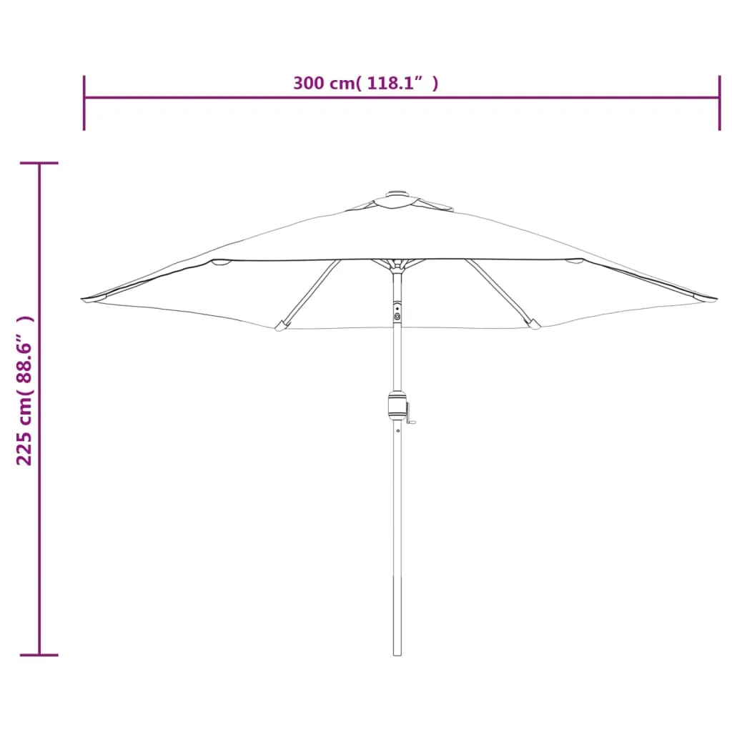 Eleganter Sonnenschirm Anthrazit 300 x 225 cm mit LED-Beleuchtung
