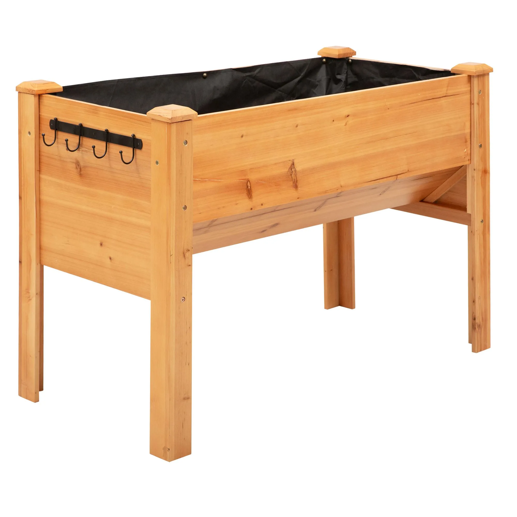 Balkonhochbeet aus Naturholz 120L x 60B x 81H cm
