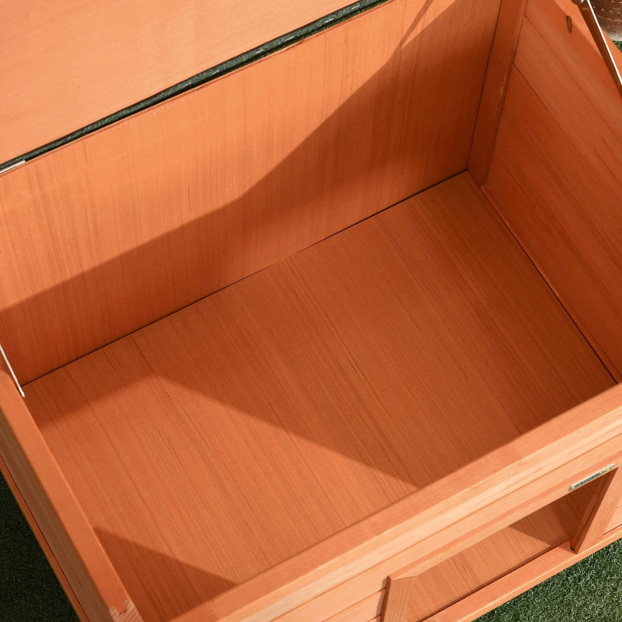Hundehütte aus lasiertem Tannenholz, L82 x B58 x H58 cm, Natur+Grün