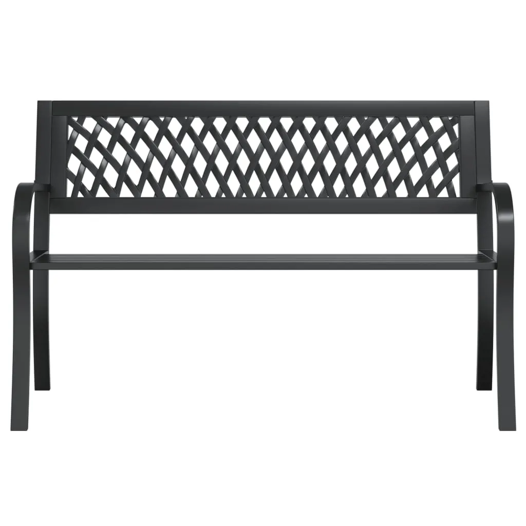 Gartenbank Stahl Schwarz 120 x 53 x 75 cm
