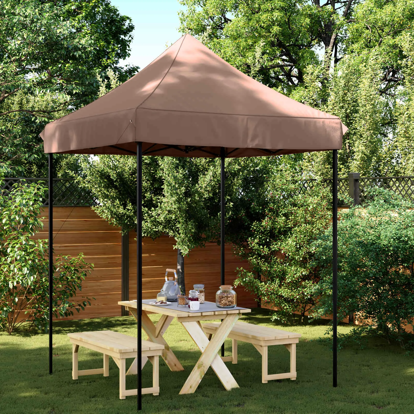 Modernes faltbares Partyzelt 200x200x306 cm in Braun
