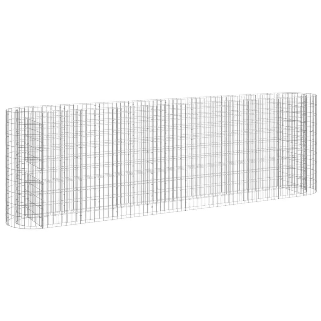 Gabionen-Hochbeet 330x50x100 cm in Silber, verzinktes Eisen