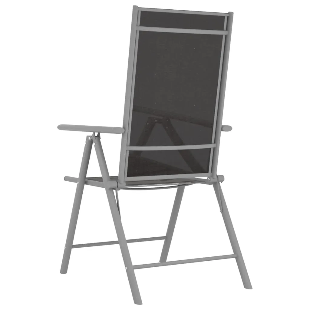 Klappstühle, 4 Stück, Textilene, Schwarz