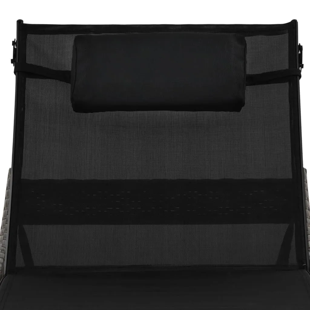 Poly Rattan Sonnenliege 213x70x(40-91,5) cm Braun und Schwarz