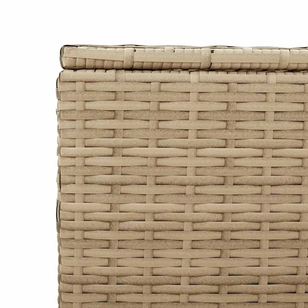 Garten-Truhe aus PE-Rattan und Stahl 180x90x70 cm in Beigemischung