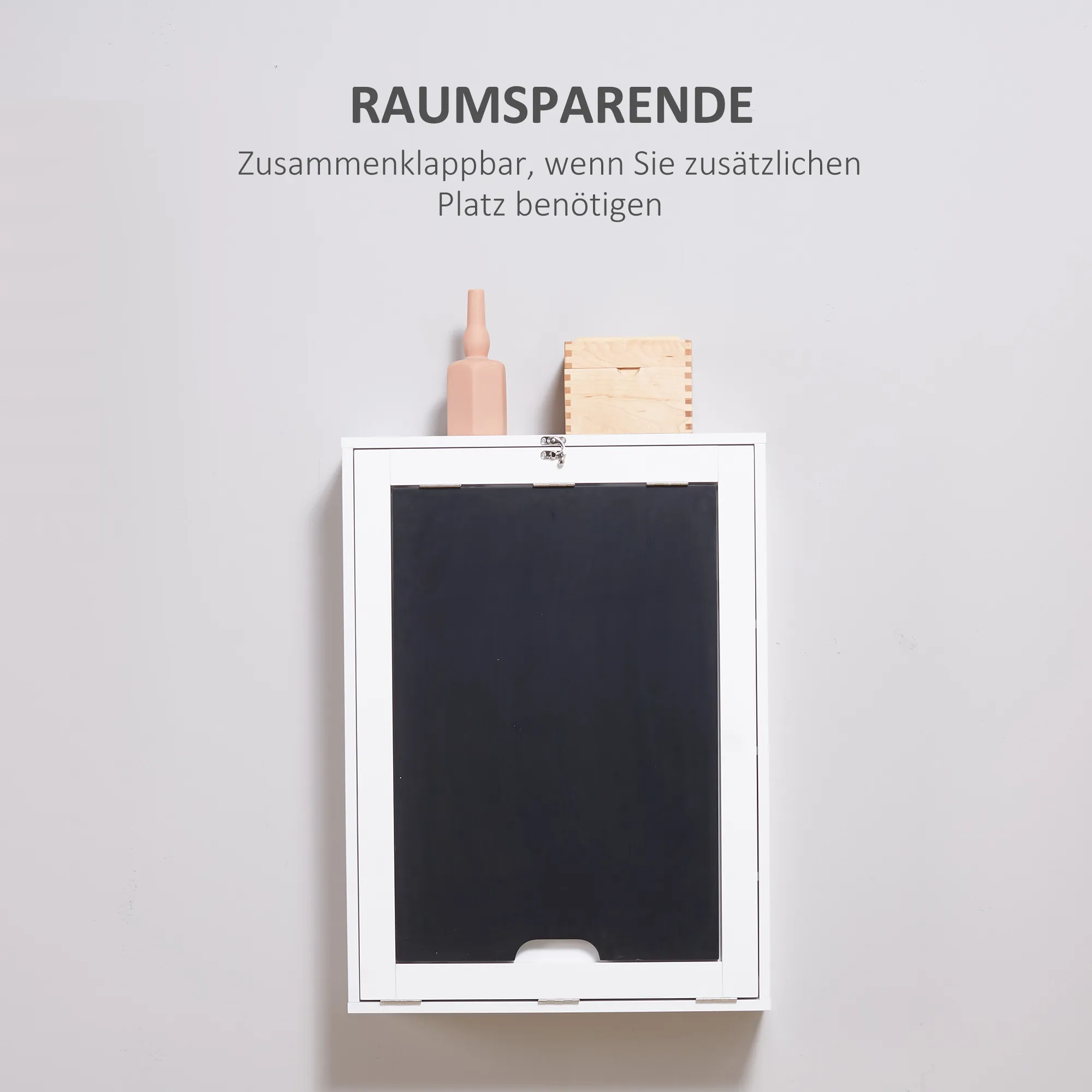 Platzsparendes Wandregal mit Klapptisch 60L x 94,5B x 147H cm Schwarz+Weiß