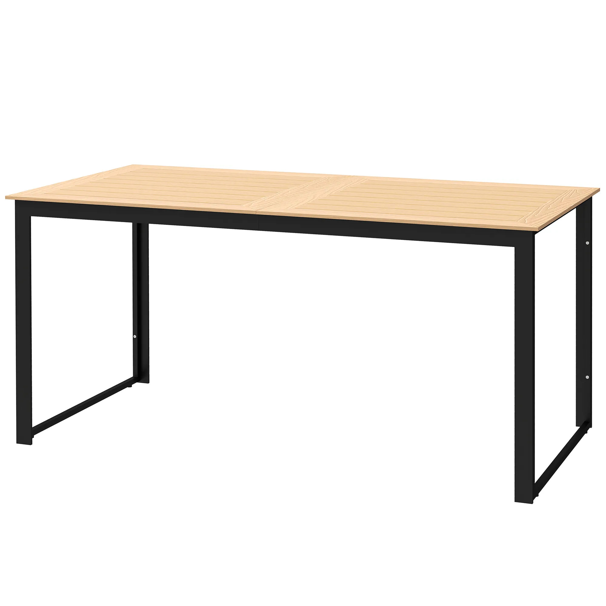 Wetterfester Gartentisch 160x80x75 cm Naturholz für 6 Personen