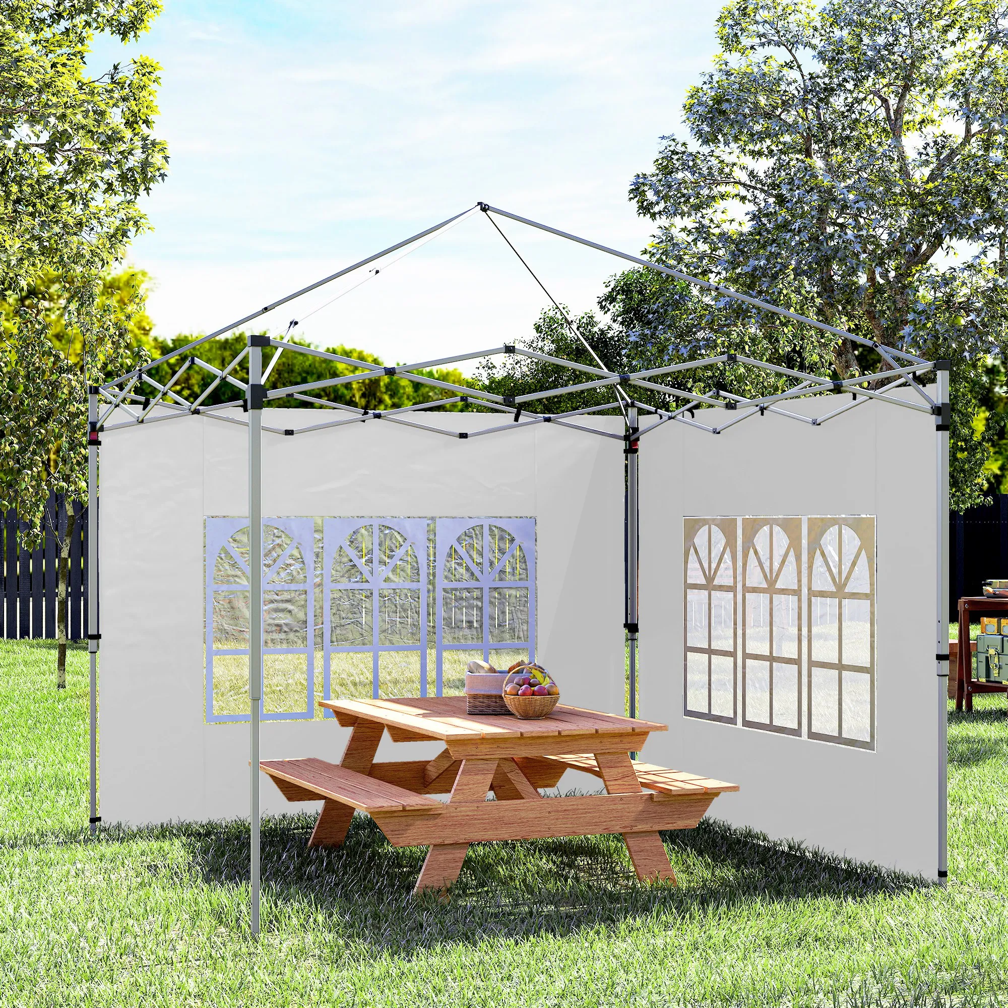 Pavillon Seitenwände 295x195 cm Weiß für 3x3 m und 3x4 m