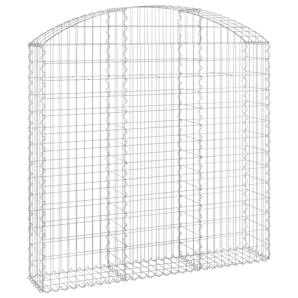 Gabionenkorb Silber 150 x 30 x 140/160 cm - Dekorative Gartenbarriere