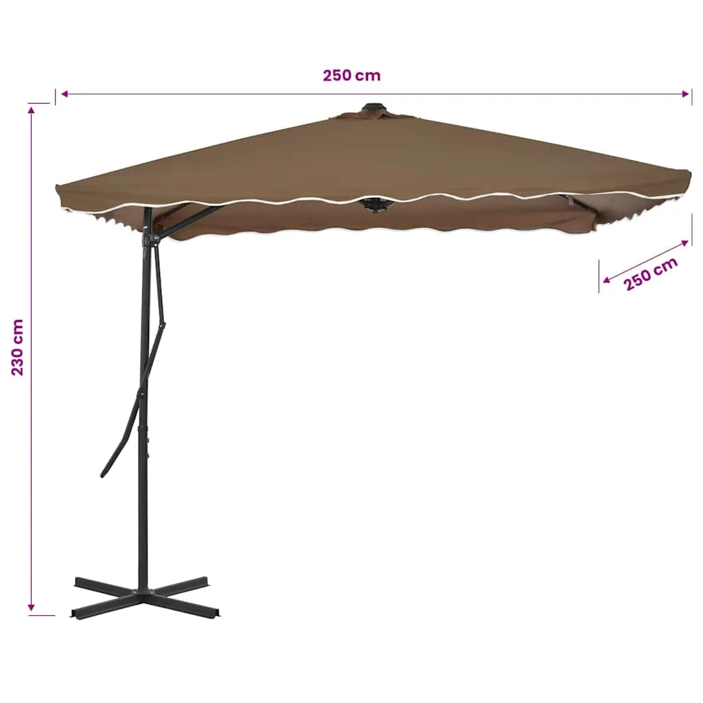 Eleganter Sonnenschirm 250x250x230 cm in Taupe mit 360° Drehfunktion