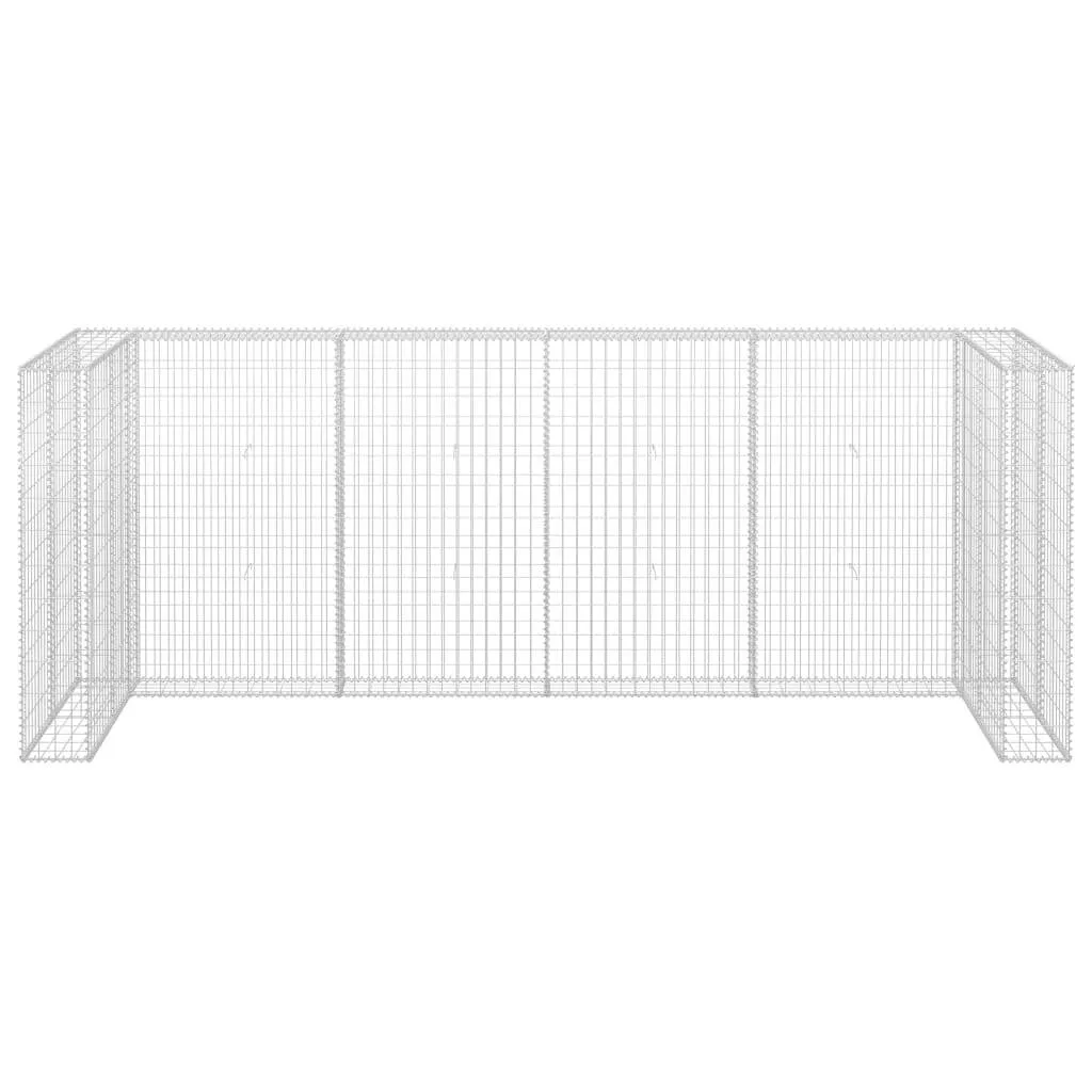 Gabionenwand Mülltonnenverkleidung 320x100x120 cm Silber
