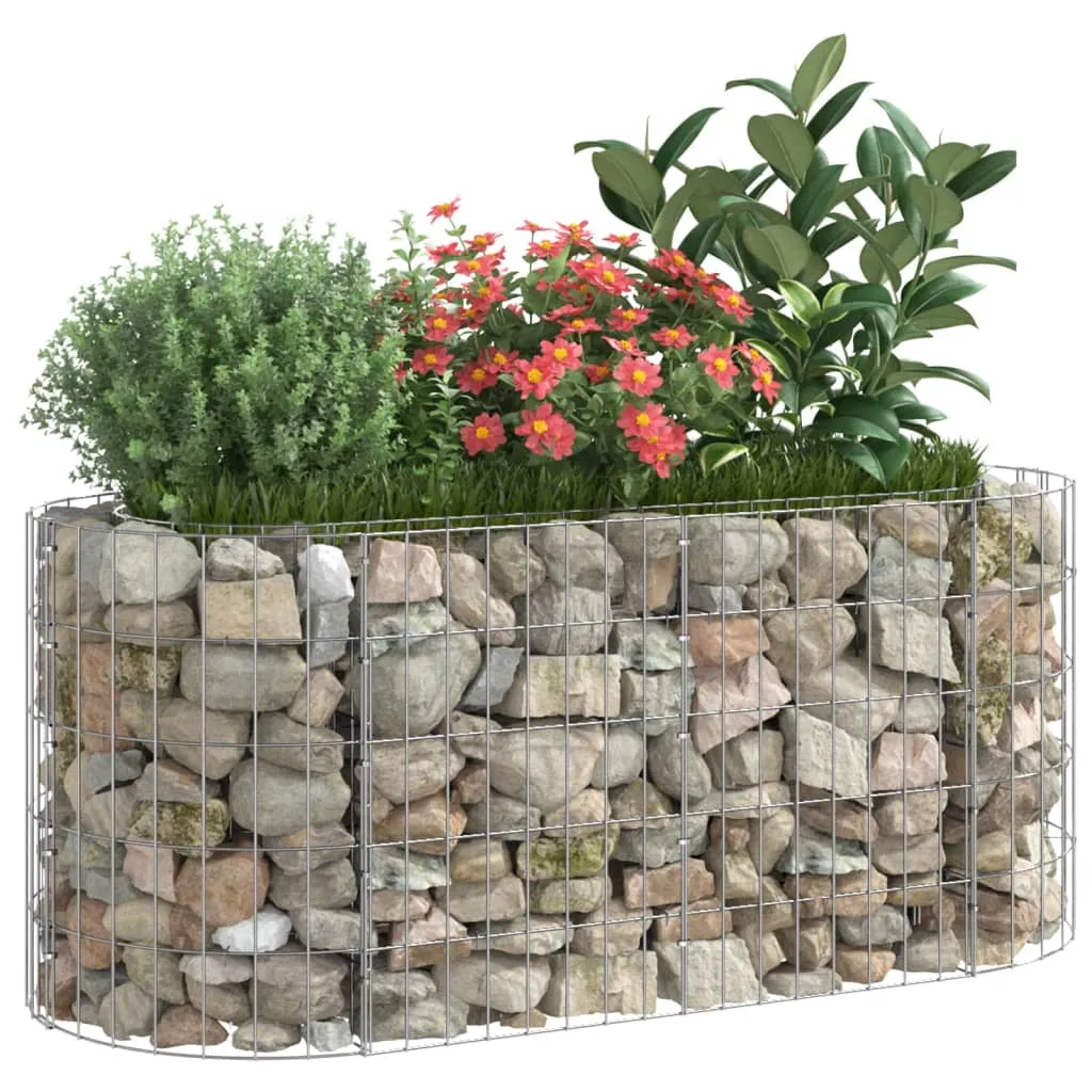 Gabionen-Hochbeet 120x50x50 cm Silber verzinktes Eisen