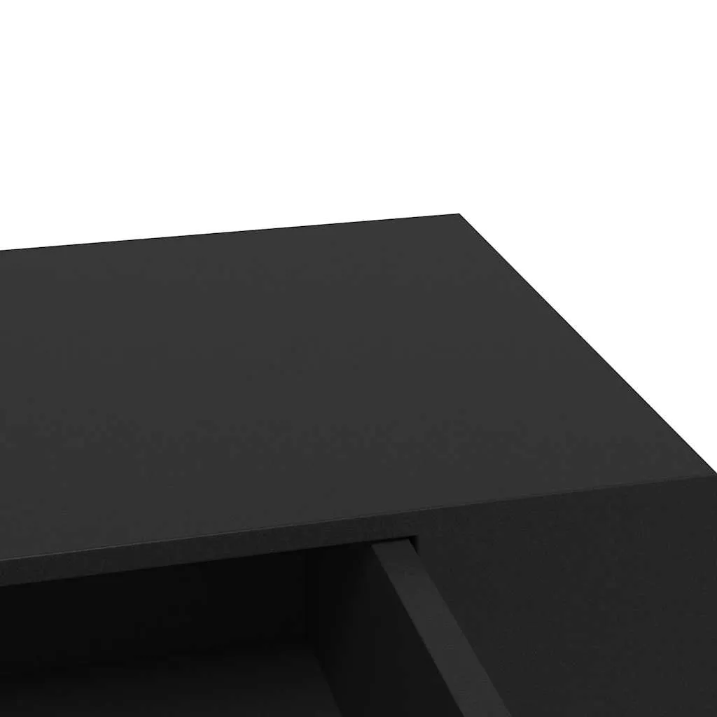 Schweberegal Schwarz 48 x 25 x 8 cm mit Schublade
