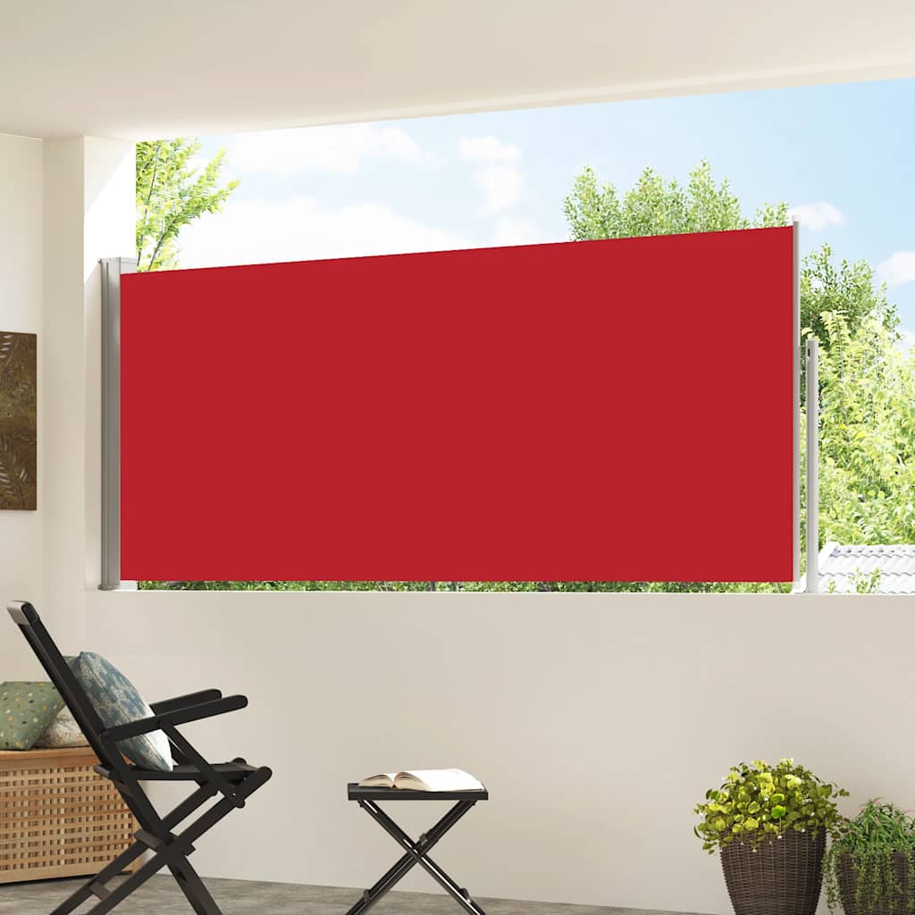 Garten-Seitenmarkise 300x120 cm in Grüngrau und Rot