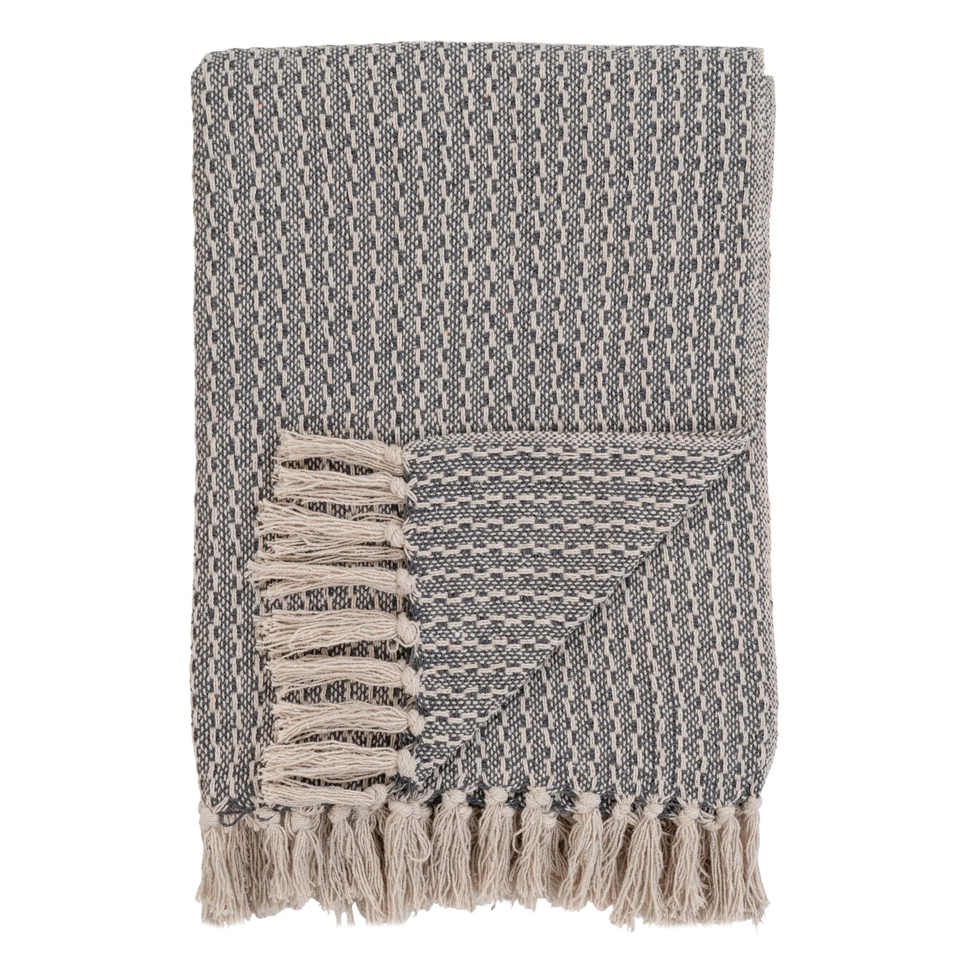 tinkaro Plaid Cort 100% Recycelte Baumwolle Grau