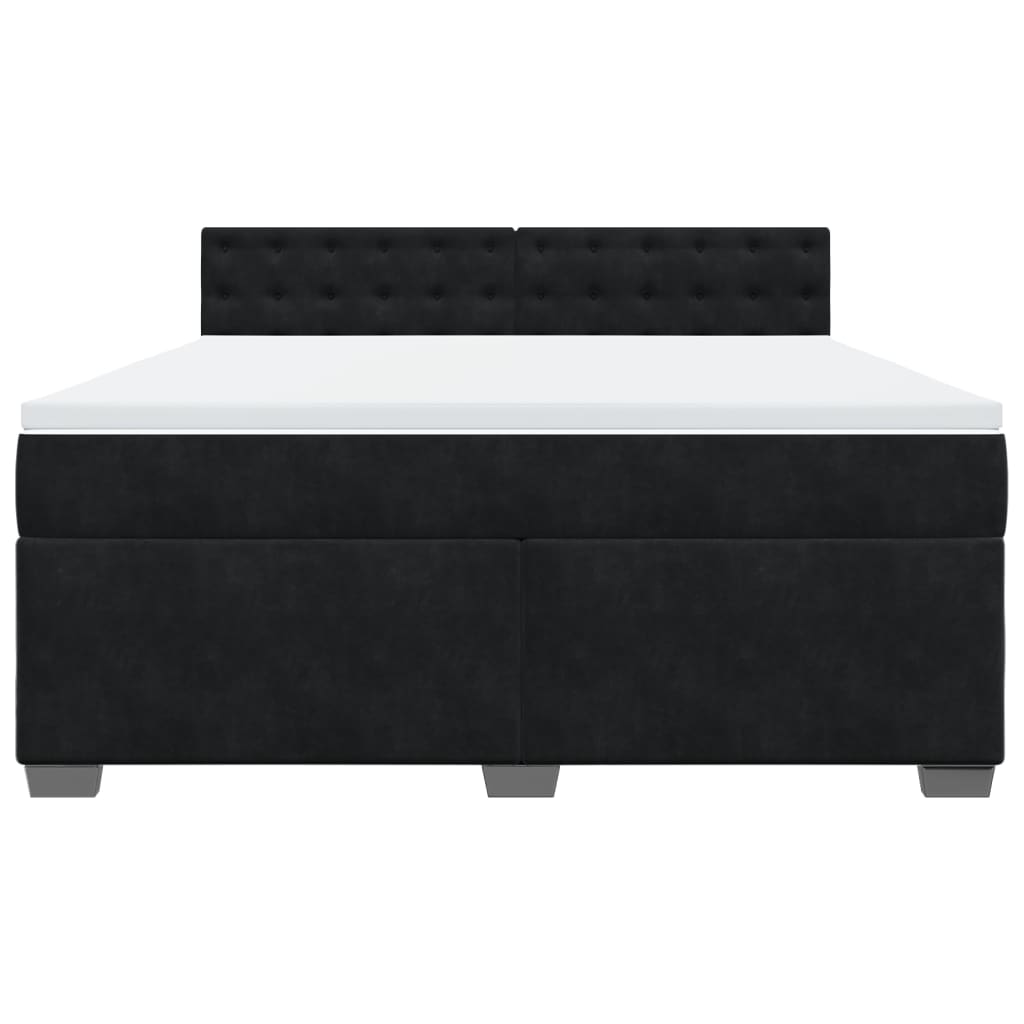 Boxspringbett Samt mit LED-Beleuchtung 180x200 cm Schwarz