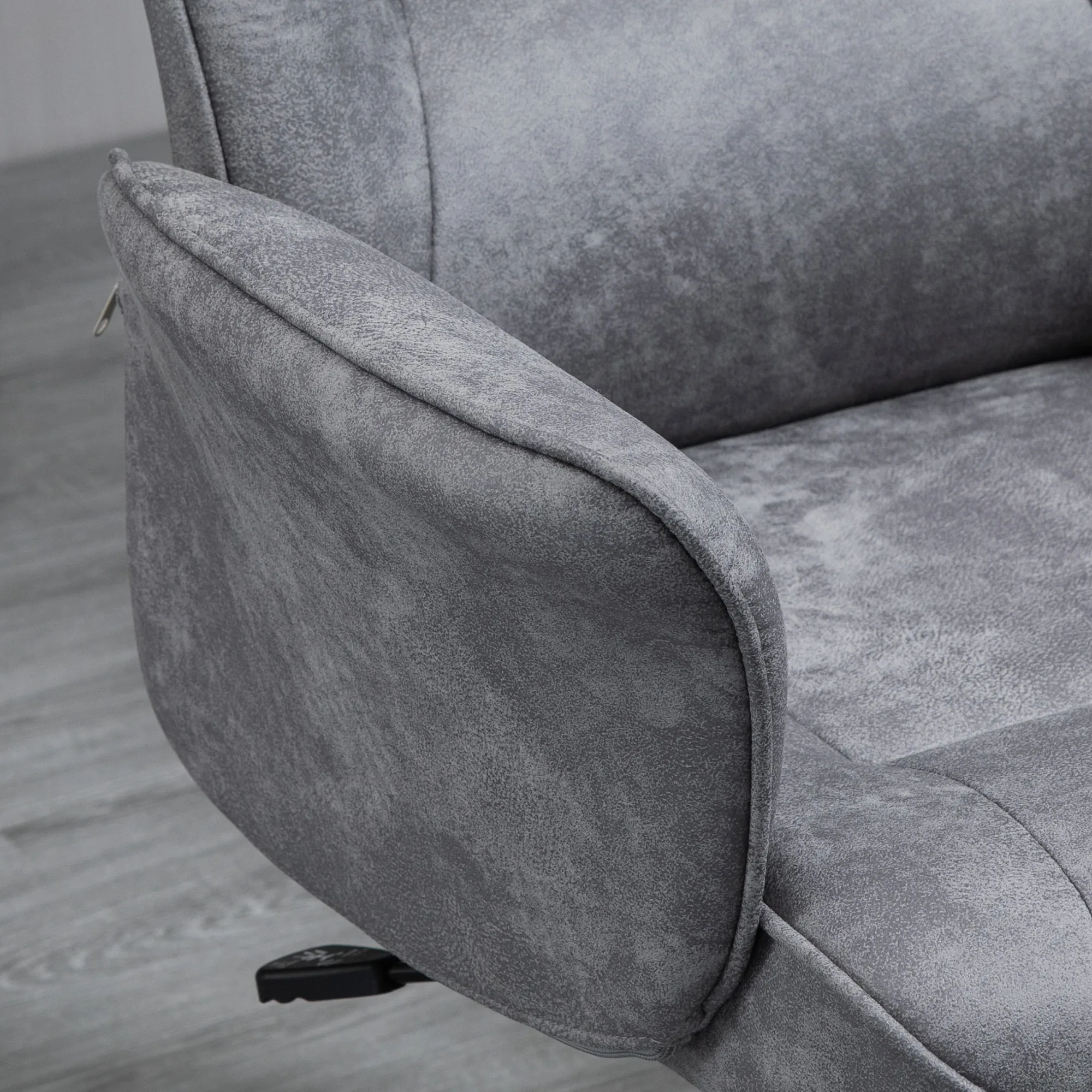 Bürostuhl mit Wippfunktion Schreibtischstuhl höhenverstellbarer Drehstuhl ergonomischer Arbeitsstuhl modern Belastbar bis 120 kg Mikrofaser Hellgrau 67 x 69 x 92-102 cm