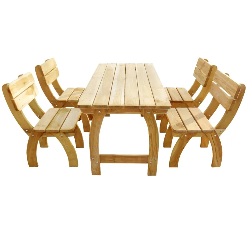 Gartenmöbel-Set Massivholz Grün imprägniert 150x74x75 cm Tisch & Stühle
