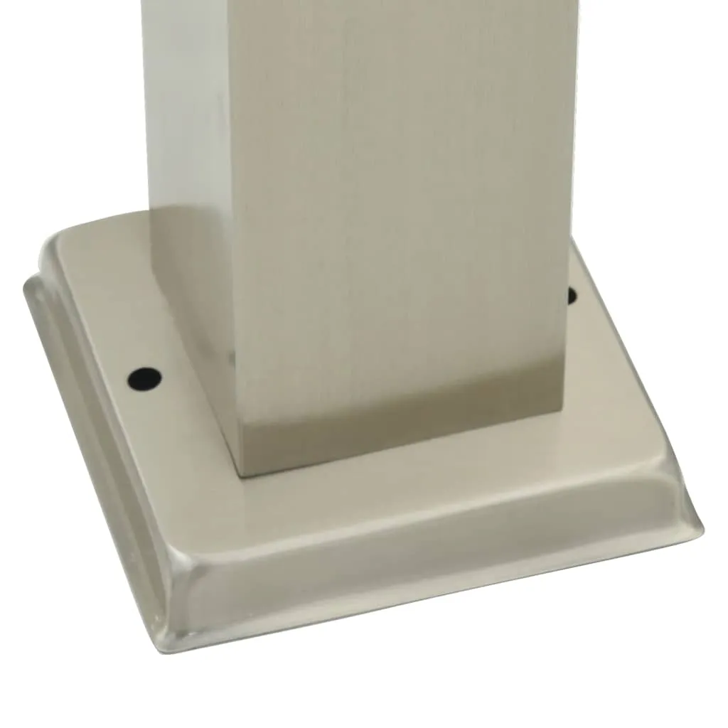 Silberne Pollerleuchte aus Edelstahl 10x10x110 cm mit IP44 Schutz