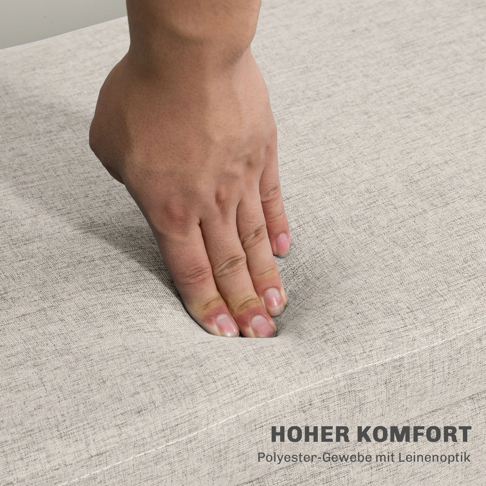 Elegante Sitzbank Beige 110B x 39T x 45H cm mit Stauraum