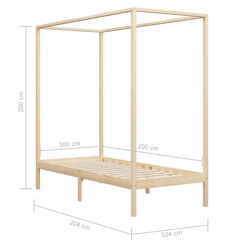 Himmelbettrahmen aus Massivholz 204 x 104 x 200 cm