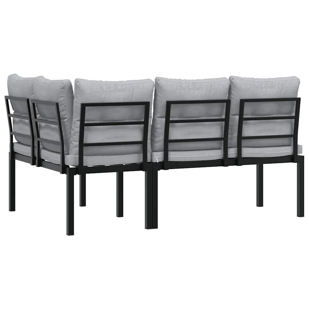 Gartenbank Schwarz 118 x 63 x 78 cm mit Kissen