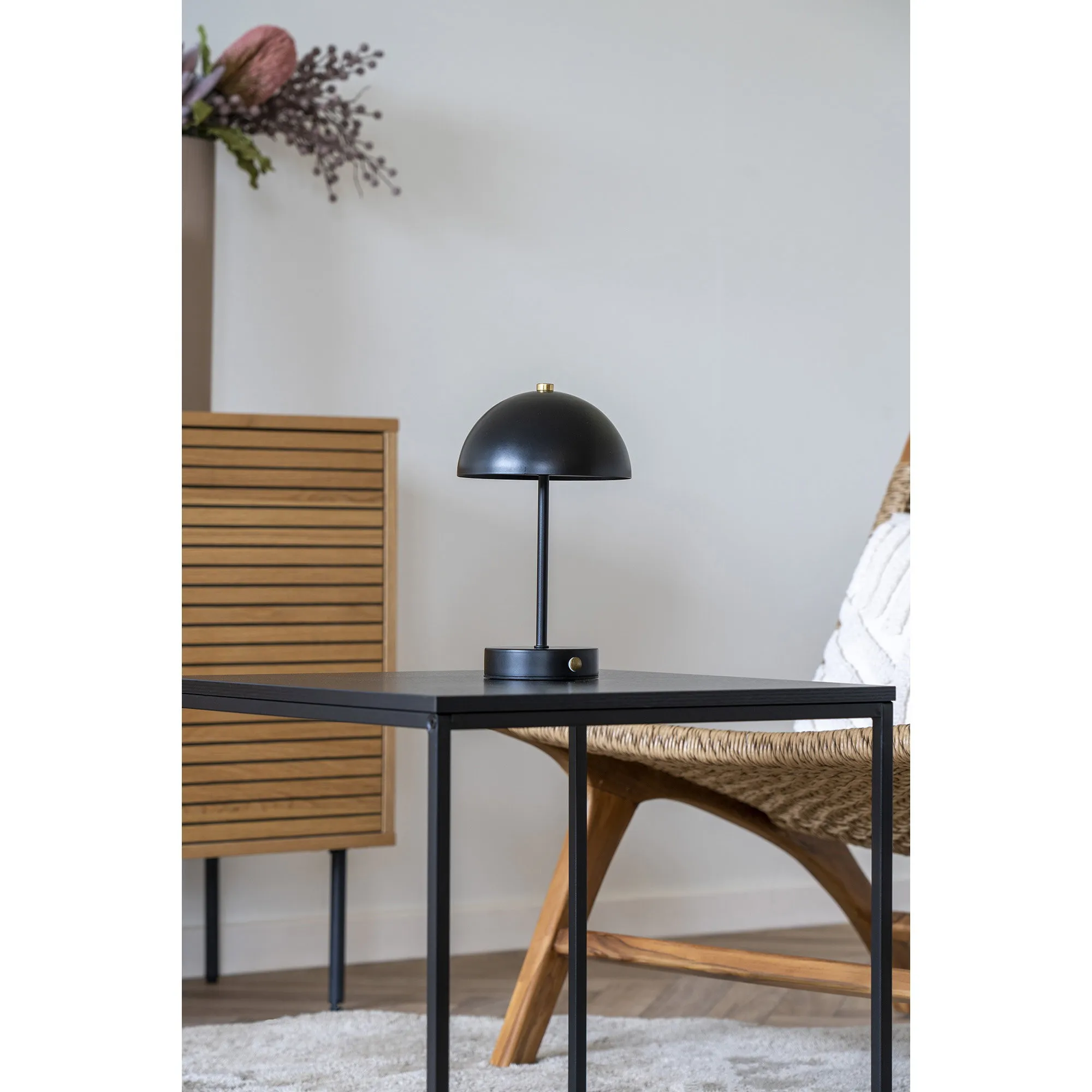 tinkaro Holt Tischleuchte wiederaufladbar 15 x 15 x 25 cm Schwarz