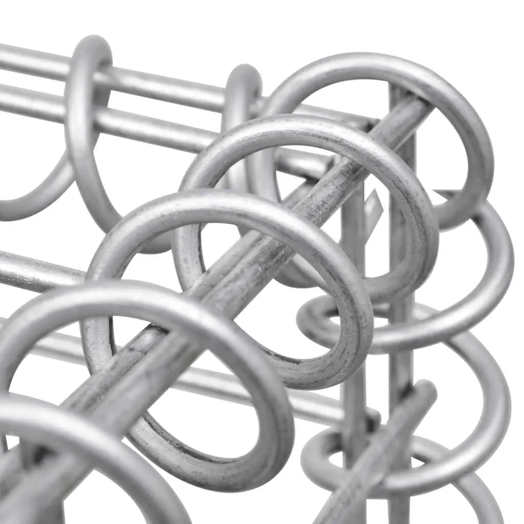Steinkorb-Set Silber 50 x 50 x 120 cm aus verzinktem Stahl
