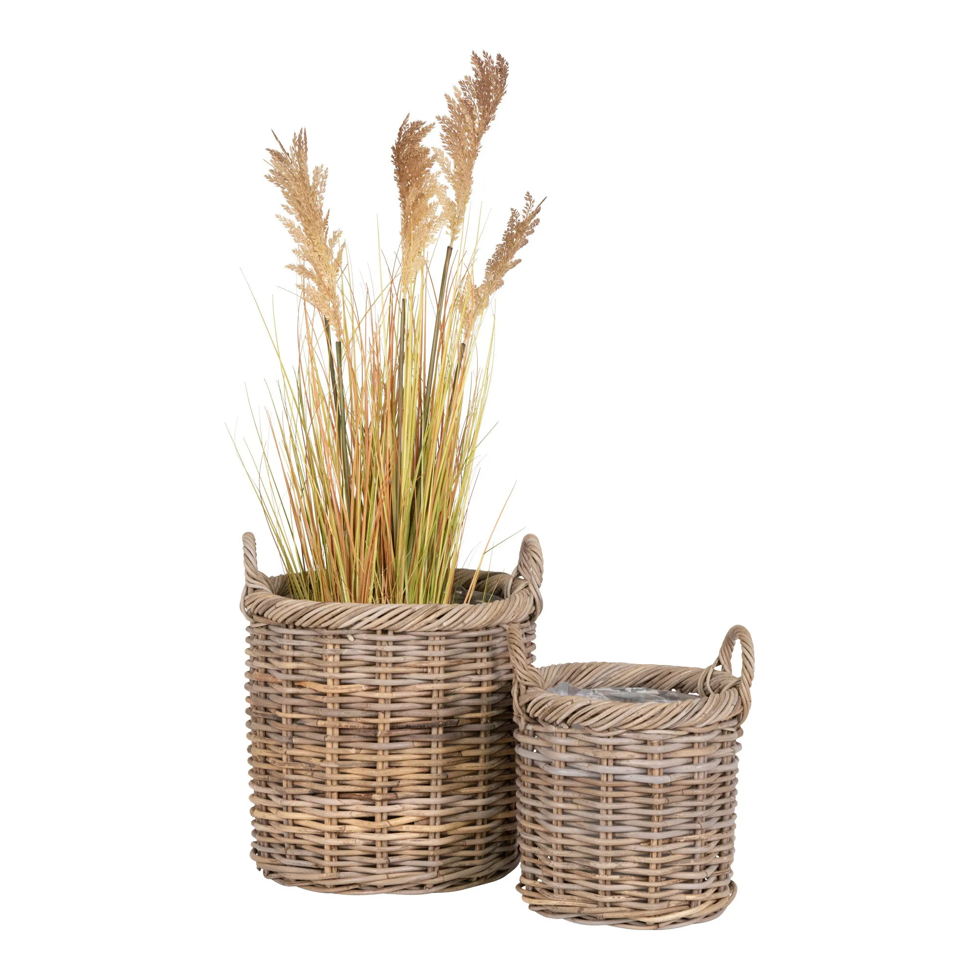tinkaro Gili Körbe Set aus Kubu-Rattan 48/38 cm Natur