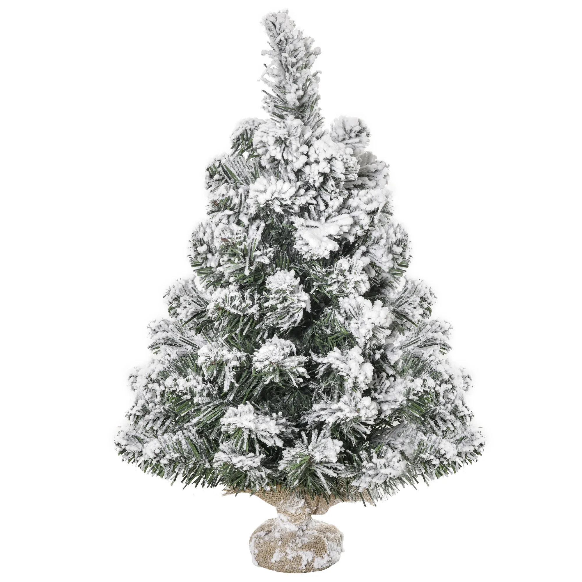 Künstlicher Weihnachtsbaum 60 cm mit Schnee-Effekt, Grün-Weiß
