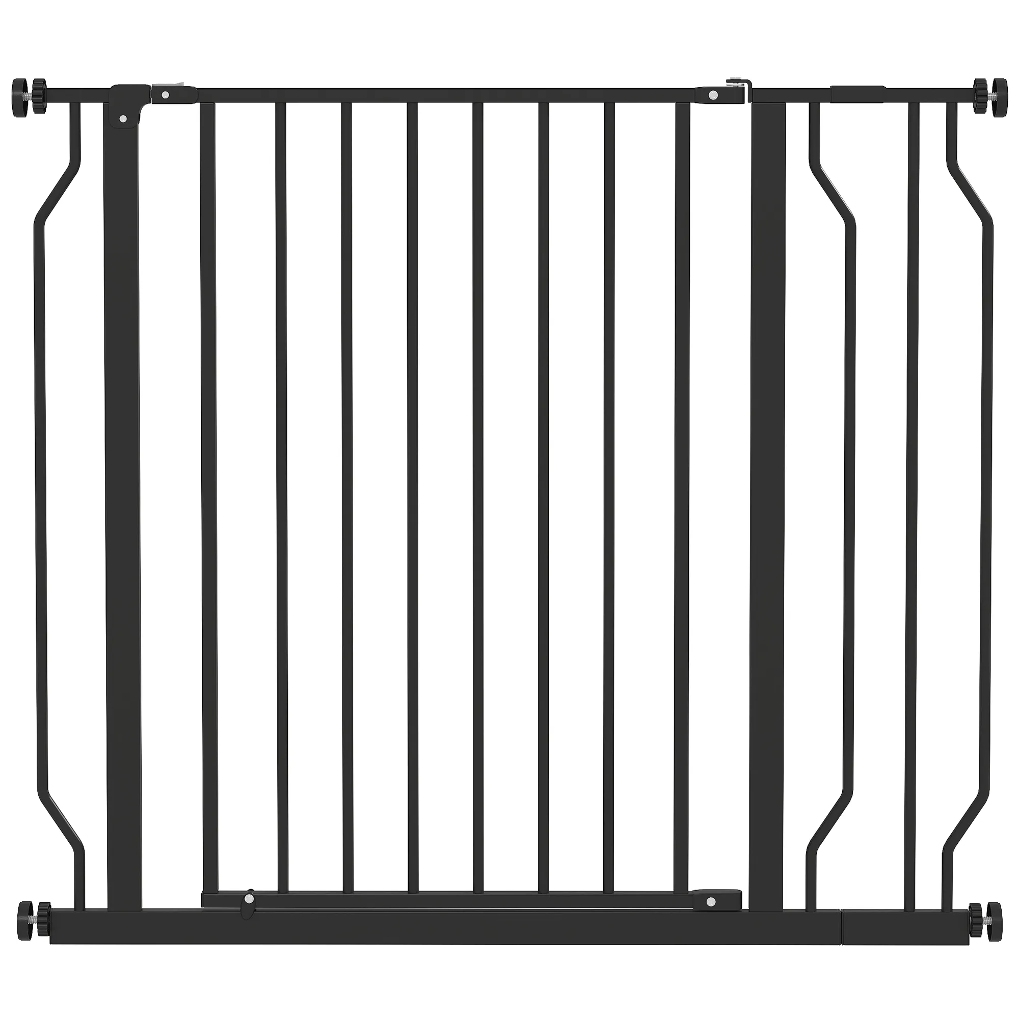 Hunde-Absperrgitter aus Stahl/ABS, verstellbar 75-95 cm, Schwarz