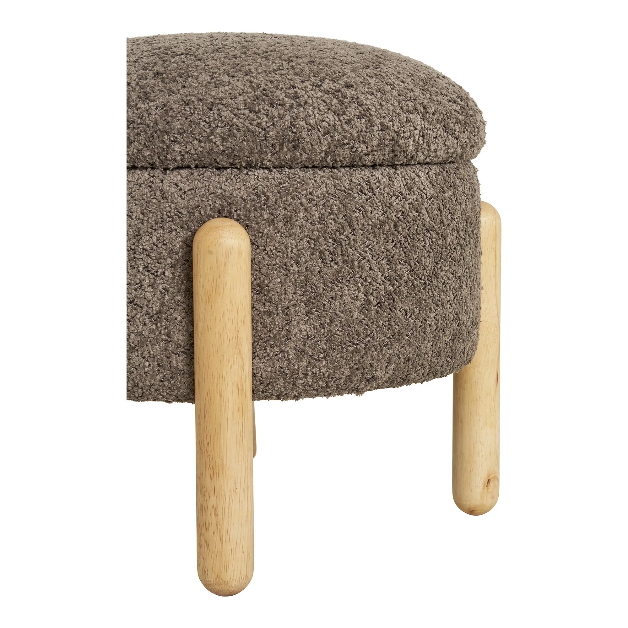 tinkaro Medas Pouf mit Stauraum ø45x36 cm Braun/Natur