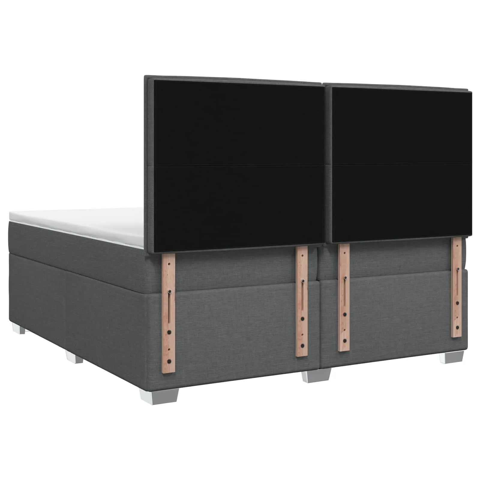 Boxspringbett 200x200 cm Dunkelgrau mit verstellbarem Kopfteil