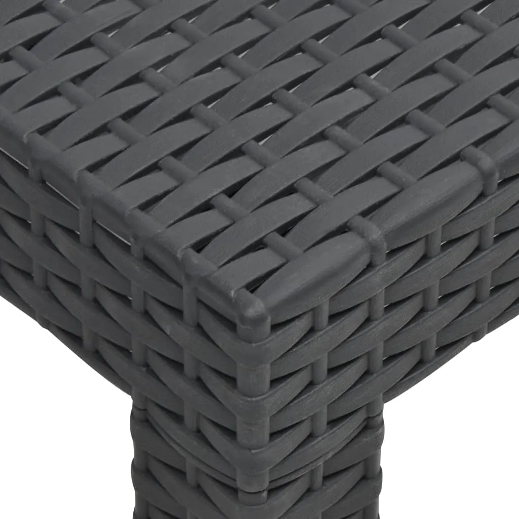 Gartentisch Polypropylen Rattan-Optik 58x58x41 cm Anthrazit