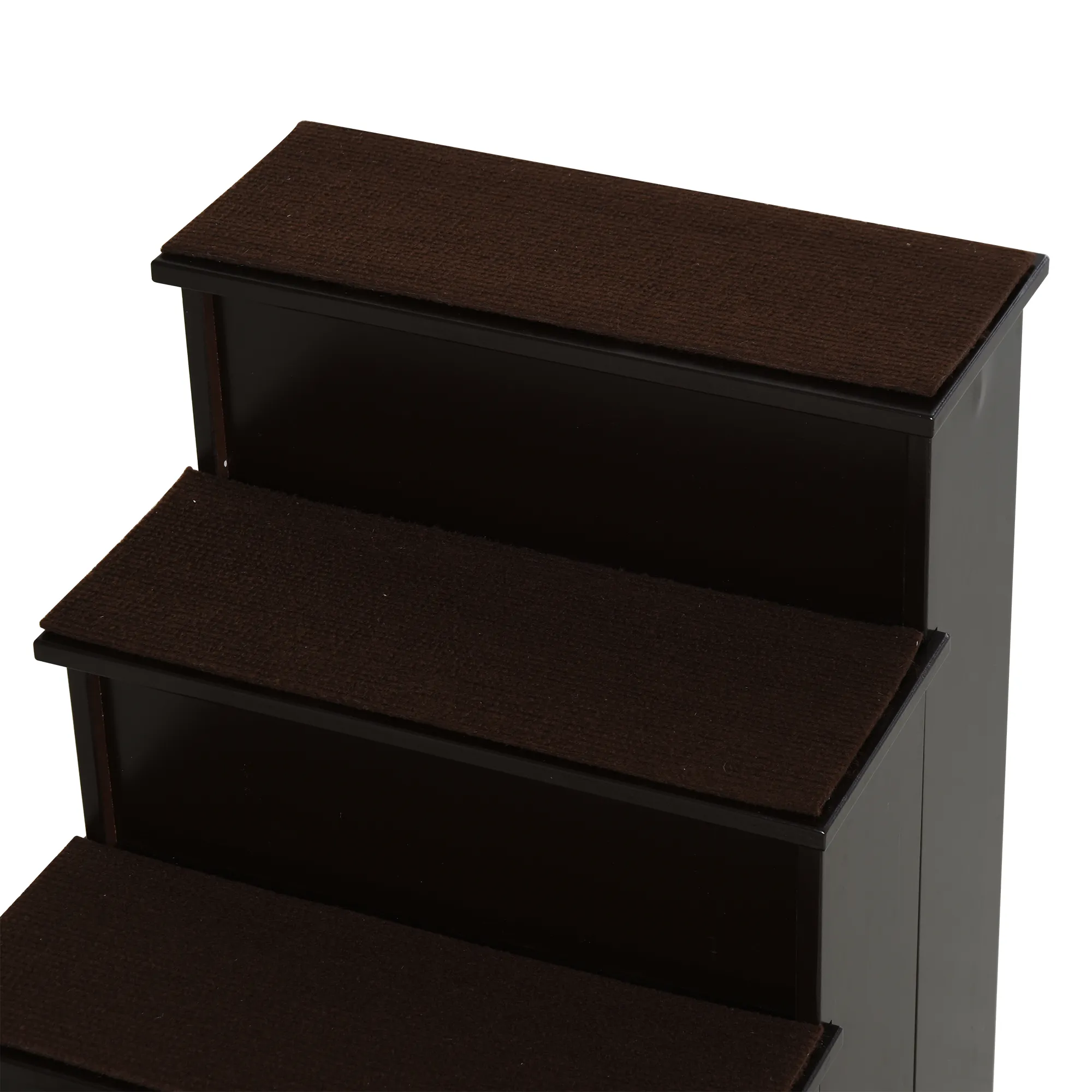 Haustiertreppe für Hunde & Katzen, 4-stufig, MDF, Dunkelbraun