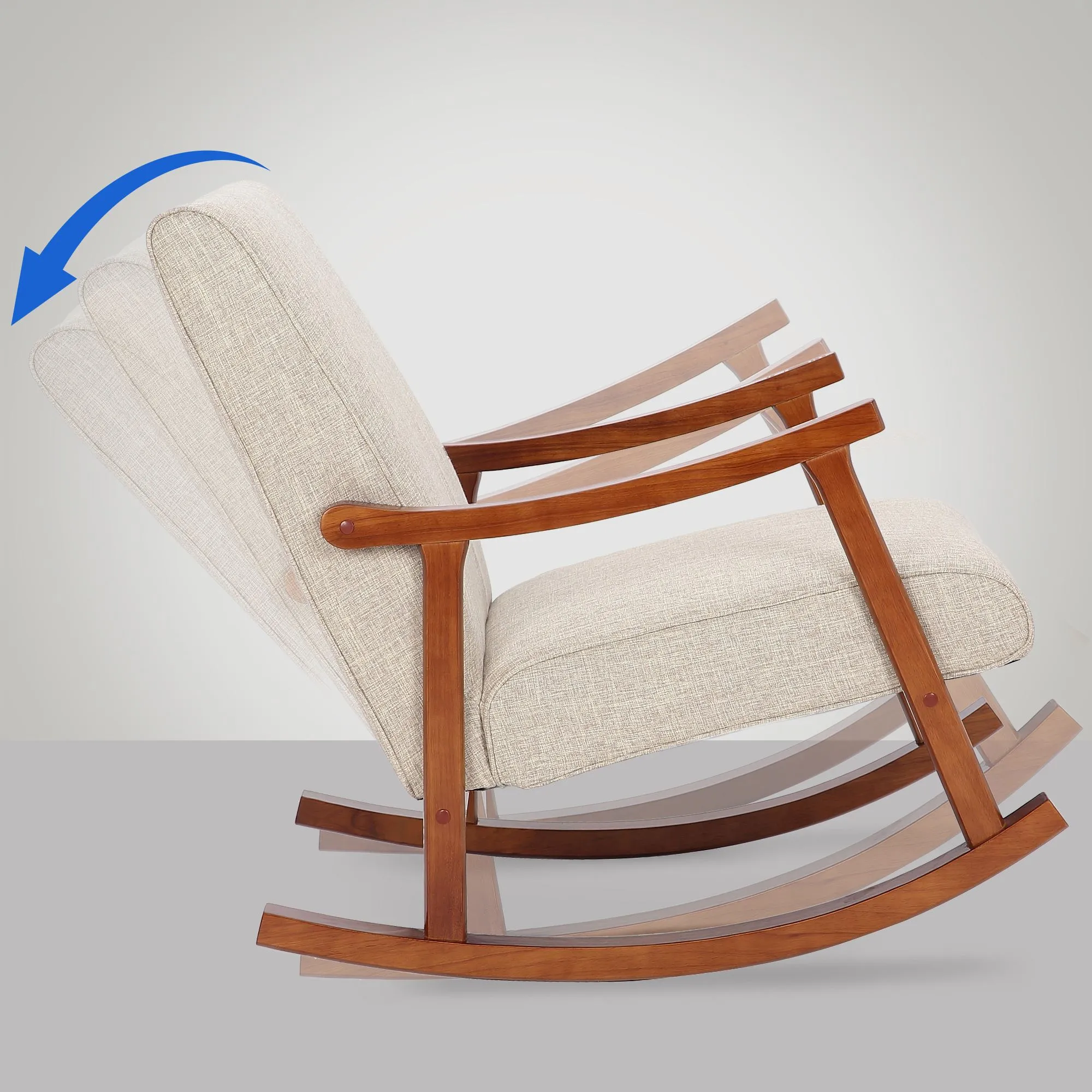 Schaukelstuhl Morelia 82x67x92 cm creme