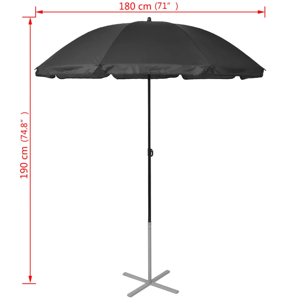 Elegantes Liegestühleset mit Schirm, 156 x 60 x 89 cm