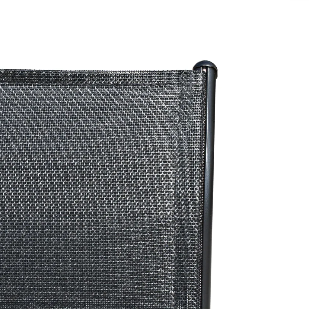 Gartenmöbel-Set Schwarz 80x71 cm Tisch & 4 Textilene-Stühle