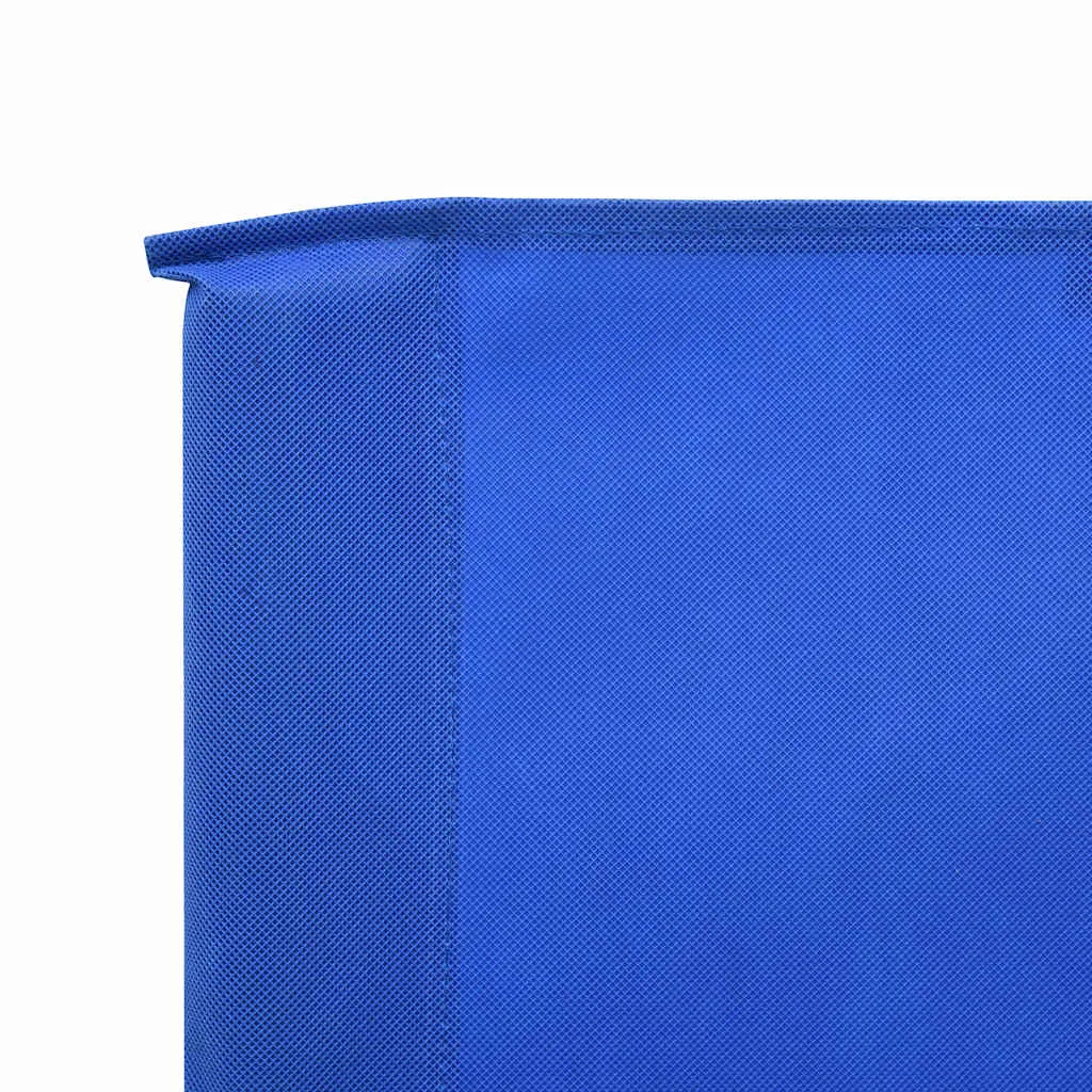9-teiliger faltbarer Windschutz 1200x160 cm Azurblau mit Massivholz-Stangen