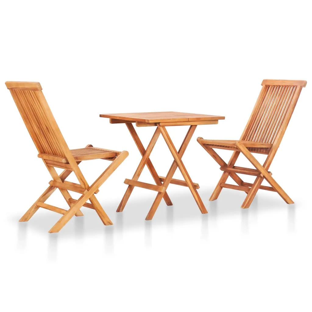 Elegantes Bistro-Set aus Naturholz, 60x60x65 cm, naturfarben