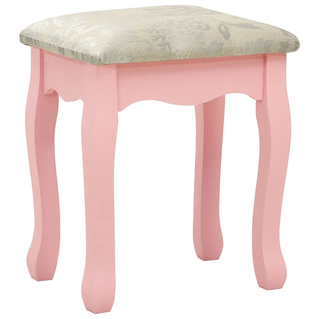 Schminktisch-Set mit Hocker Rosa 50x59x136 cm Paulownia-Holz