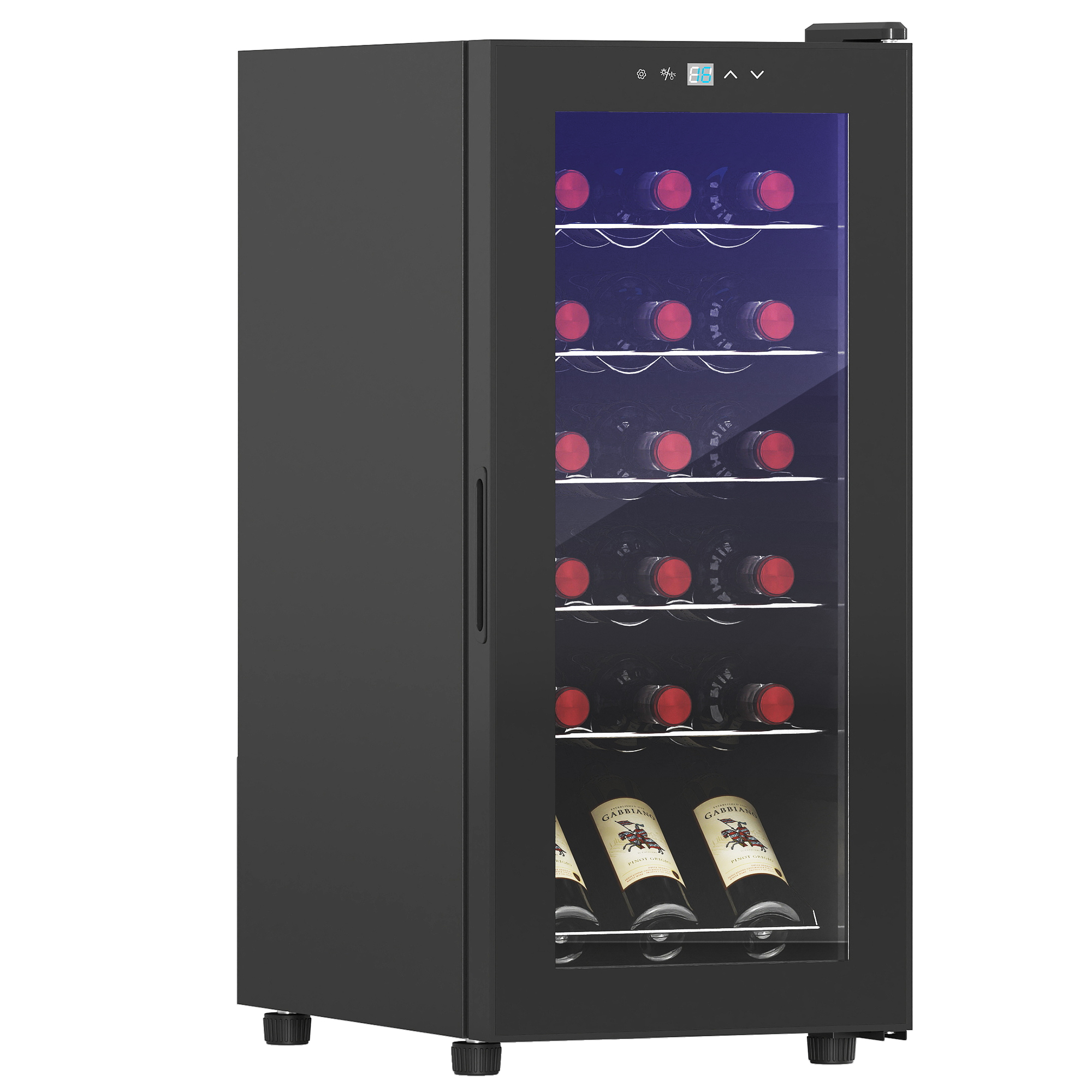 Weinkühlschrank 34,5B x 45T x 78H cm Schwarz für 18 Flaschen