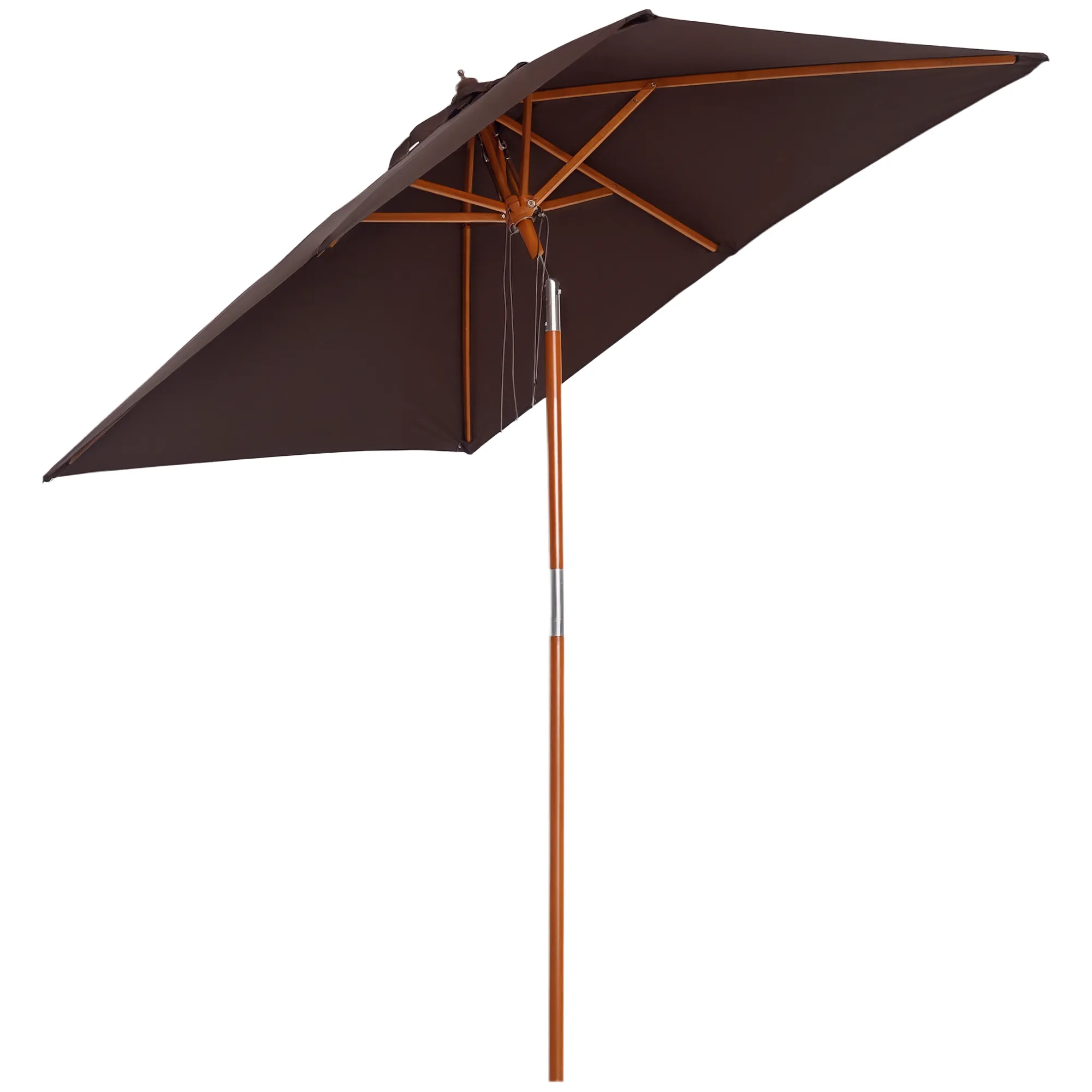 Rechteckiger Sonnenschirm 200x150 cm in Kaffee