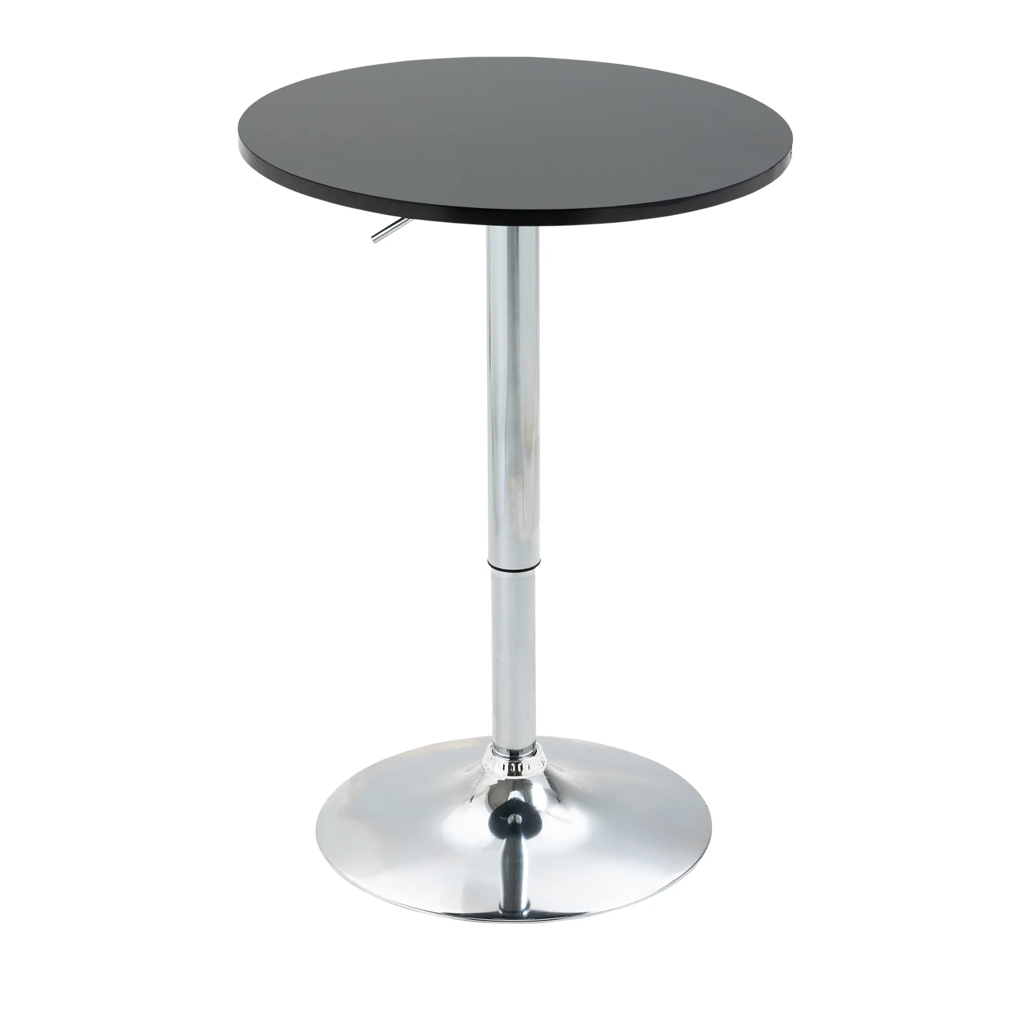 Bartisch modern rund Esstisch 360° Drehtisch höhenverstellbarer Bistrotisch Stehtisch Küchentisch Stahl Schwarz Ø61 x 70-90 cm