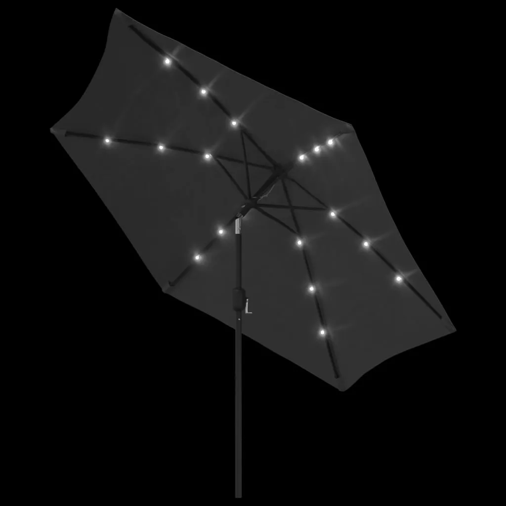 Eleganter Sonnenschirm Anthrazit 300 x 225 cm mit LED-Beleuchtung