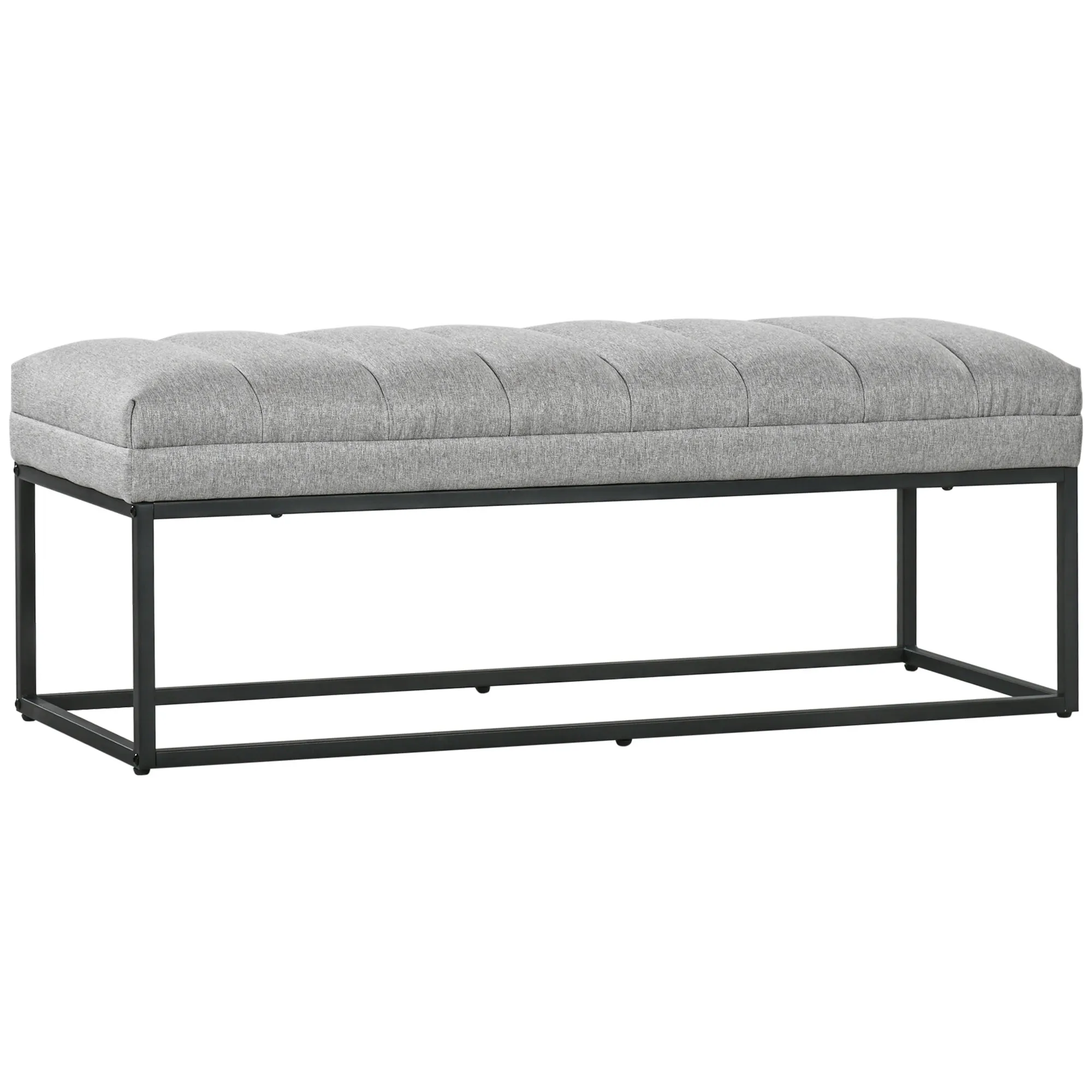 Elegante Sitzbank 120x44x45,5 cm in Hellgrau