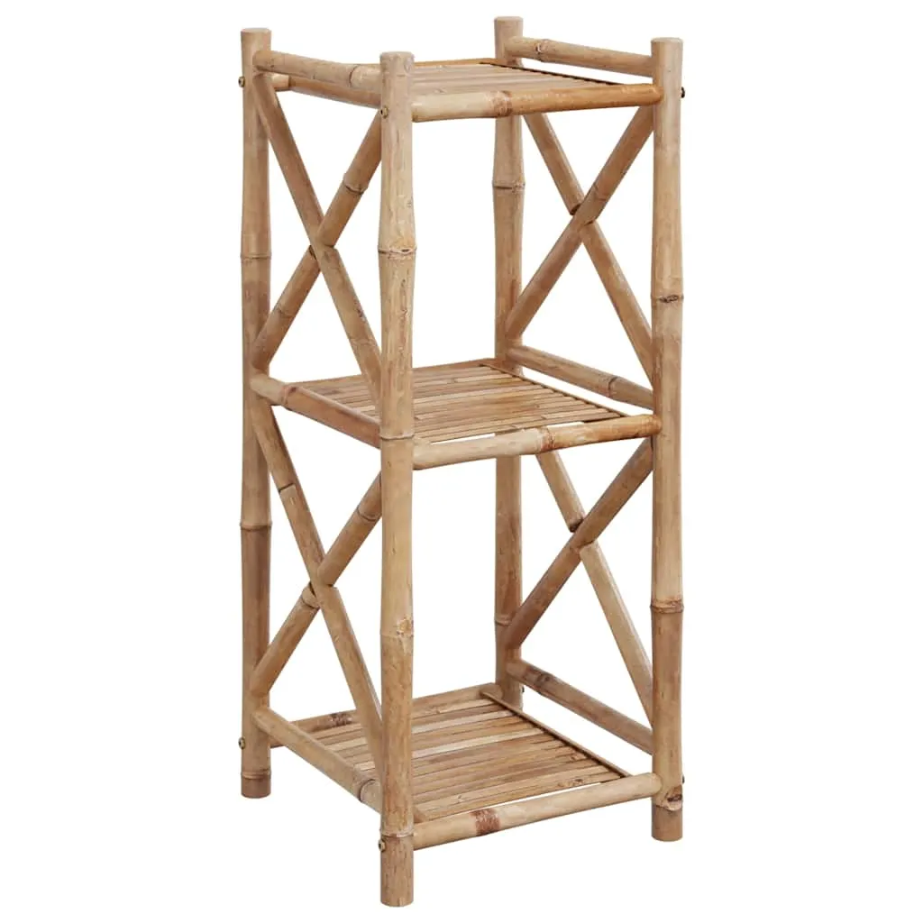 Bambus Regal mit 3 Ablagen 35 x 35 x 81 cm naturbelassen