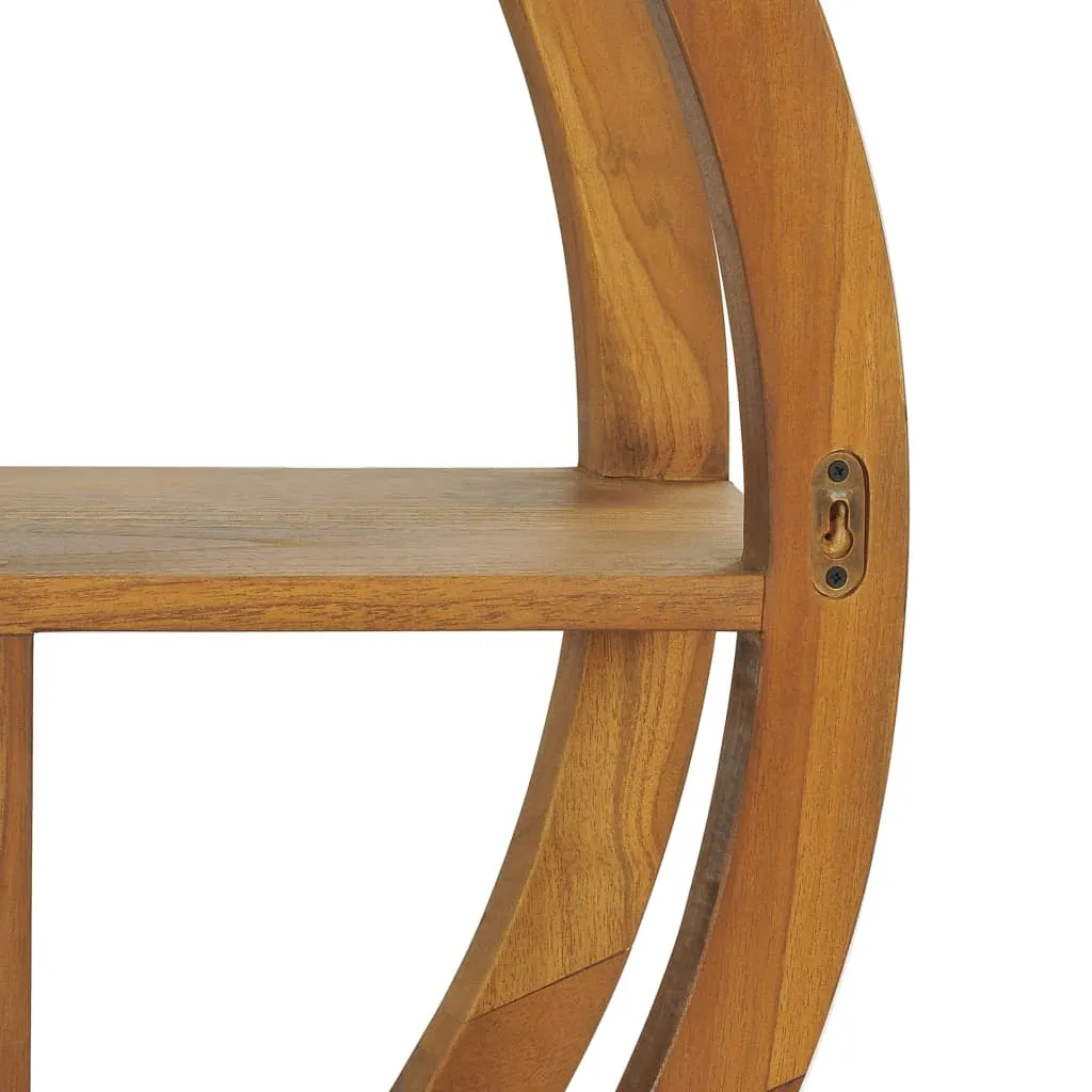 Wandregal Yin-und-Yang Design aus Naturholz 80x17,5x80 cm naturfarben