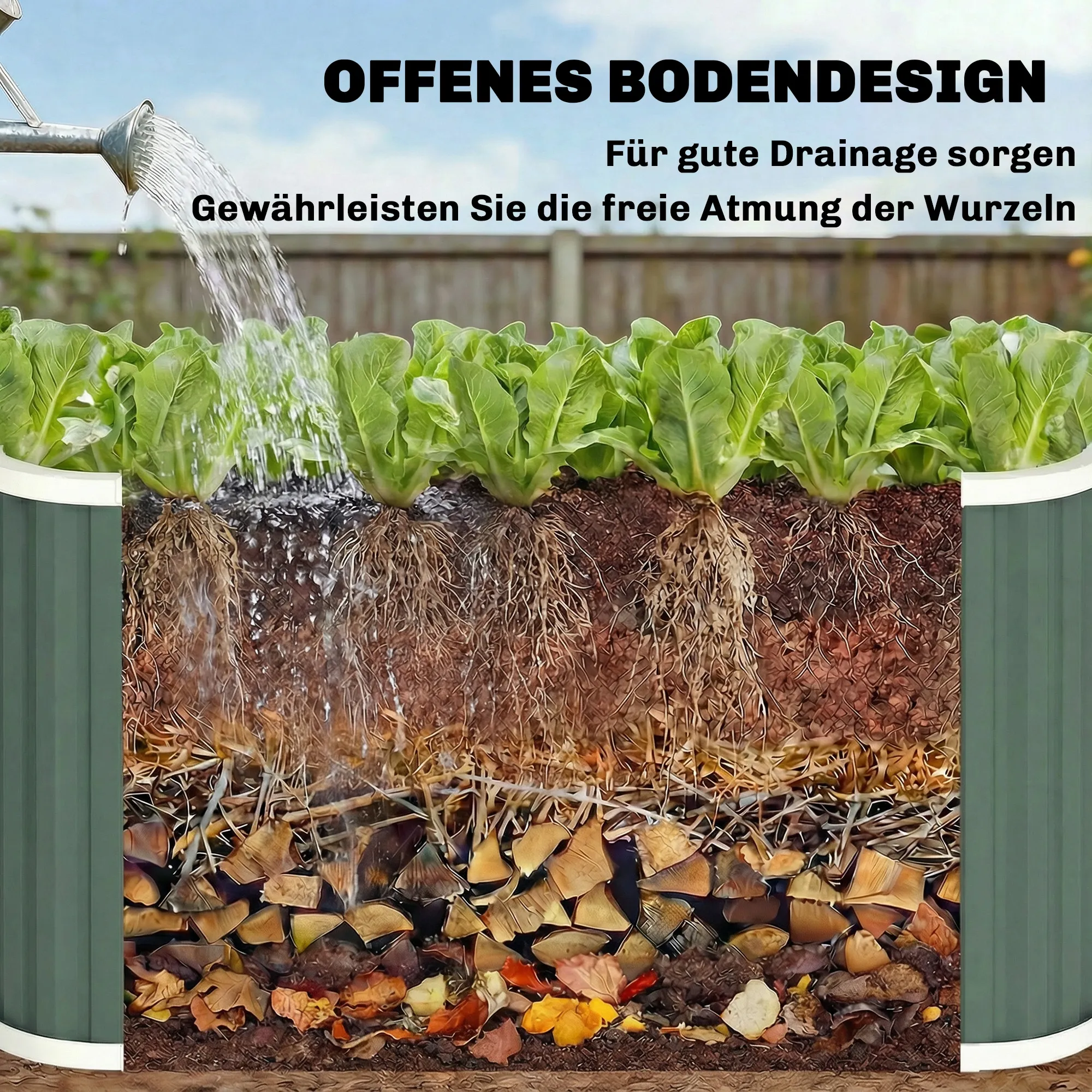 Hochbeet 136x53x61 cm in Hellgrün für Kräuter und Gemüse