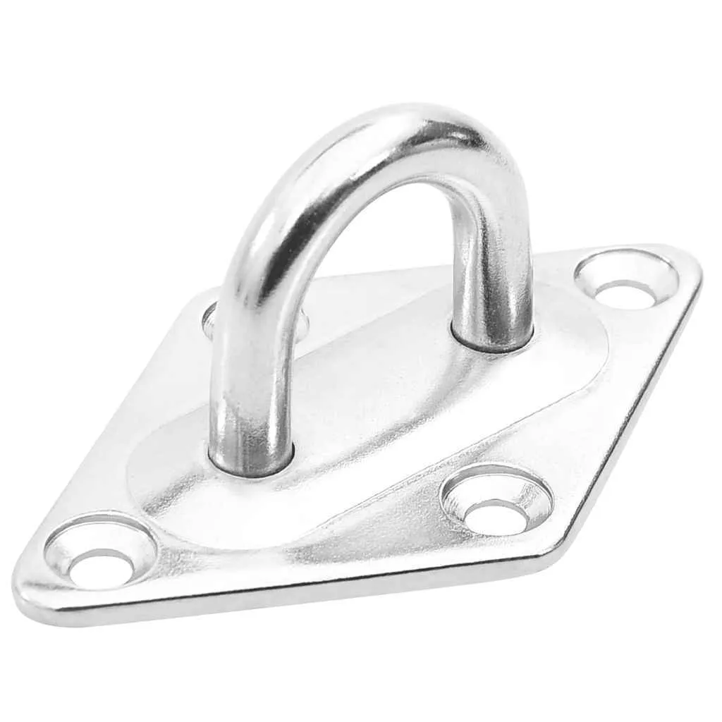 Sonnensegel Montagesatz Edelstahl 80x50 mm Silber Zubehörset